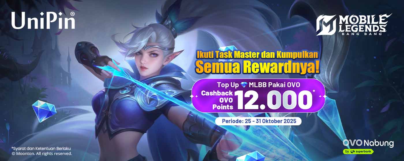 Kumpulkan Diamond Kuning Sebanyak-banyaknya! Top Up MLBB di UniPin Pakai OVO, Cashback 12Ribu OVO Points!